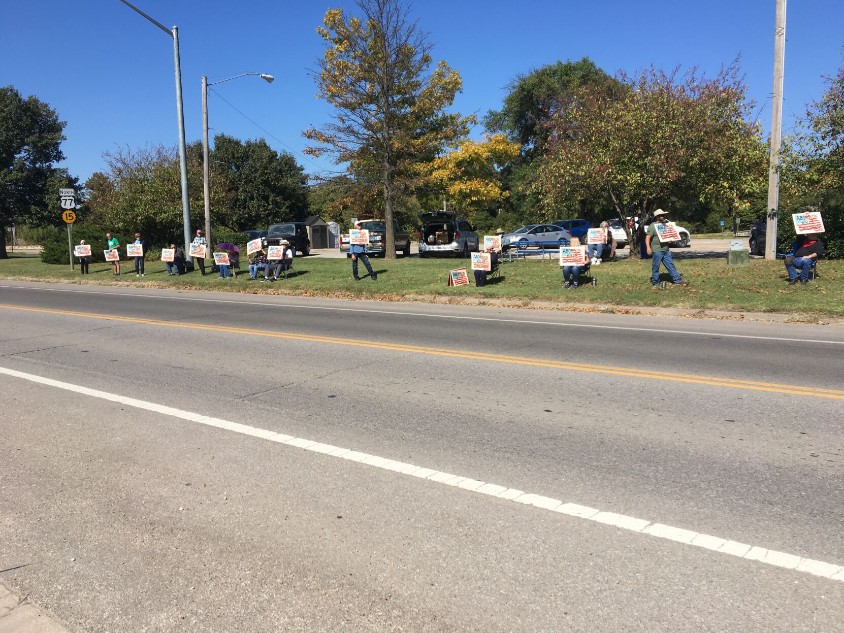 Life Chain pro-life rally held next to Winfield roadway
